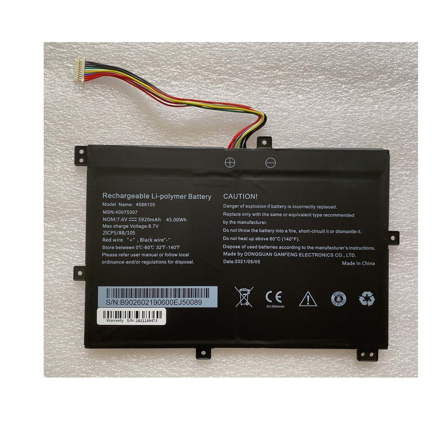 Replacement 4588105 40069191 Battery Replace for Medion CW140 Akoya S4403 S4401 7.6V,45Wh