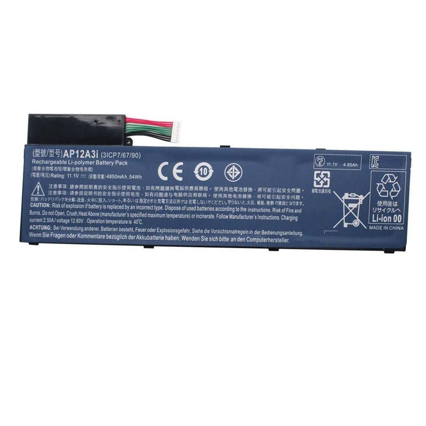 AP12A3I Laptop Replacement Battery for Aspire M3 M5 Timeline Ultra M3 Ultra M5 Series AP12A4I 3ICP7/67/90 11.1V,54Wh