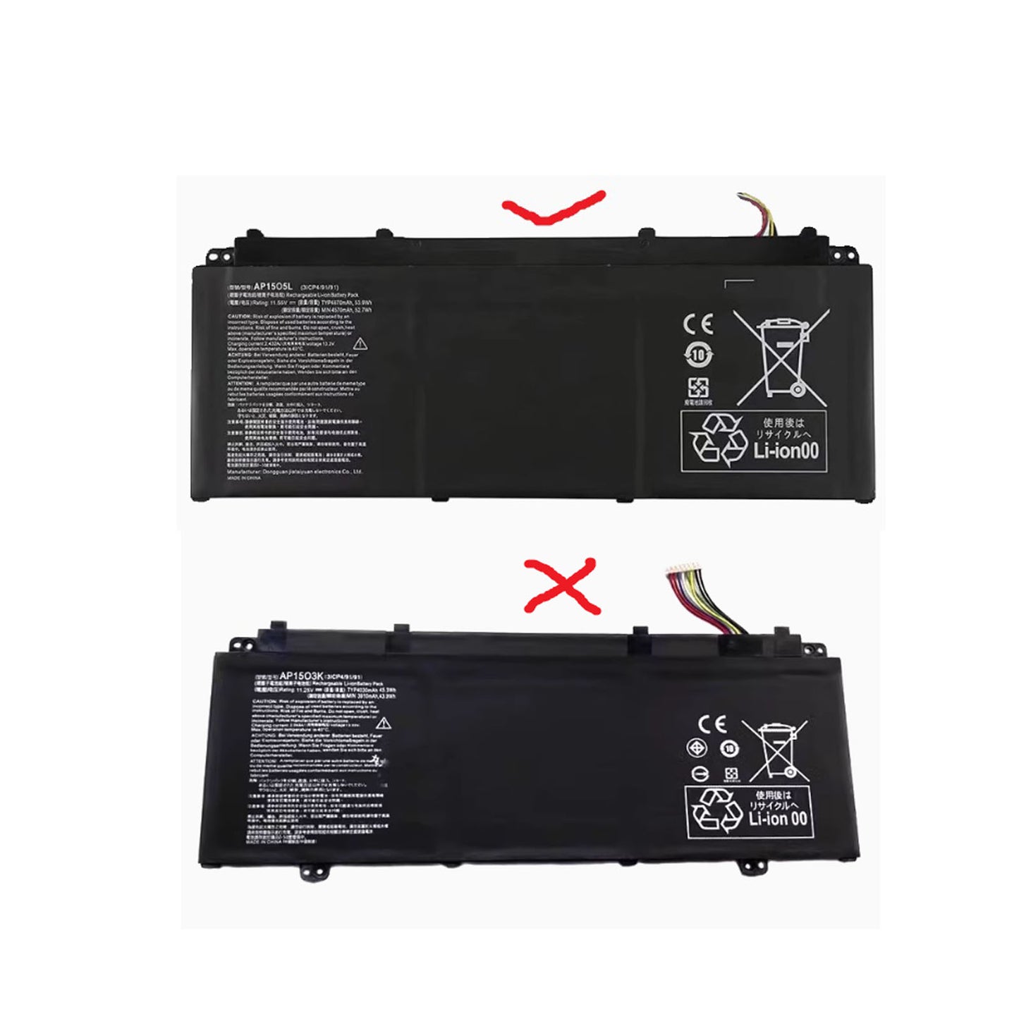Replacement Battery AP1505L Replace for Aspire S13 S5-371 Series AP15O5L 3ICP4/91/91 11.55V,53.9Wh