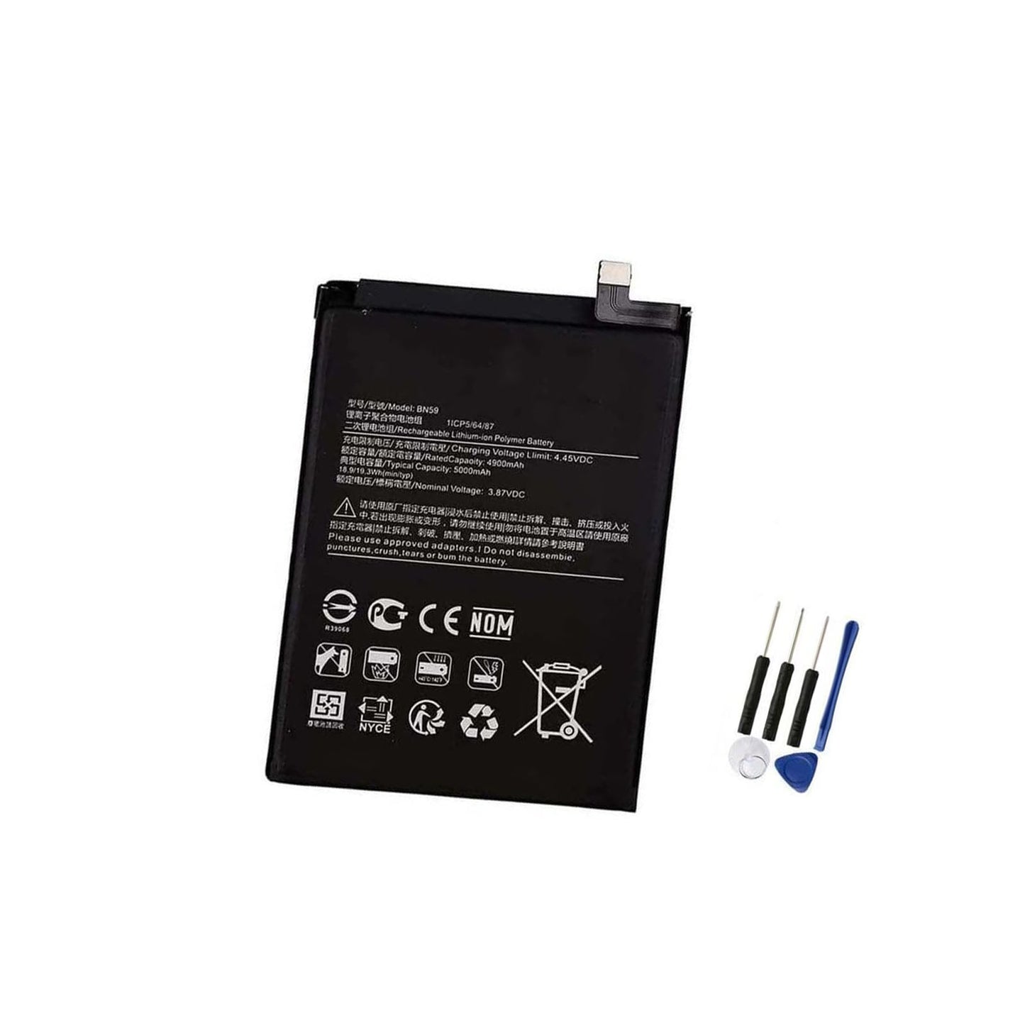 Replacement BN59 Battery Replace for Redmi Note 10S M2101K7BG 3.85V,5000mAh