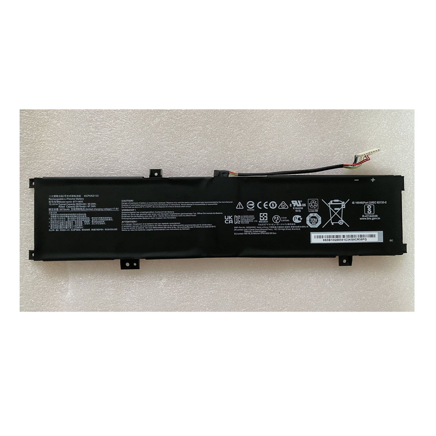 Replacement BTY-M55 925QA055H Battery Replace for MSI Alpha 15 A3DDK, Alpha 15 A4DEK, Alpha 15 B5EEK, Alpha 15 B5Ex