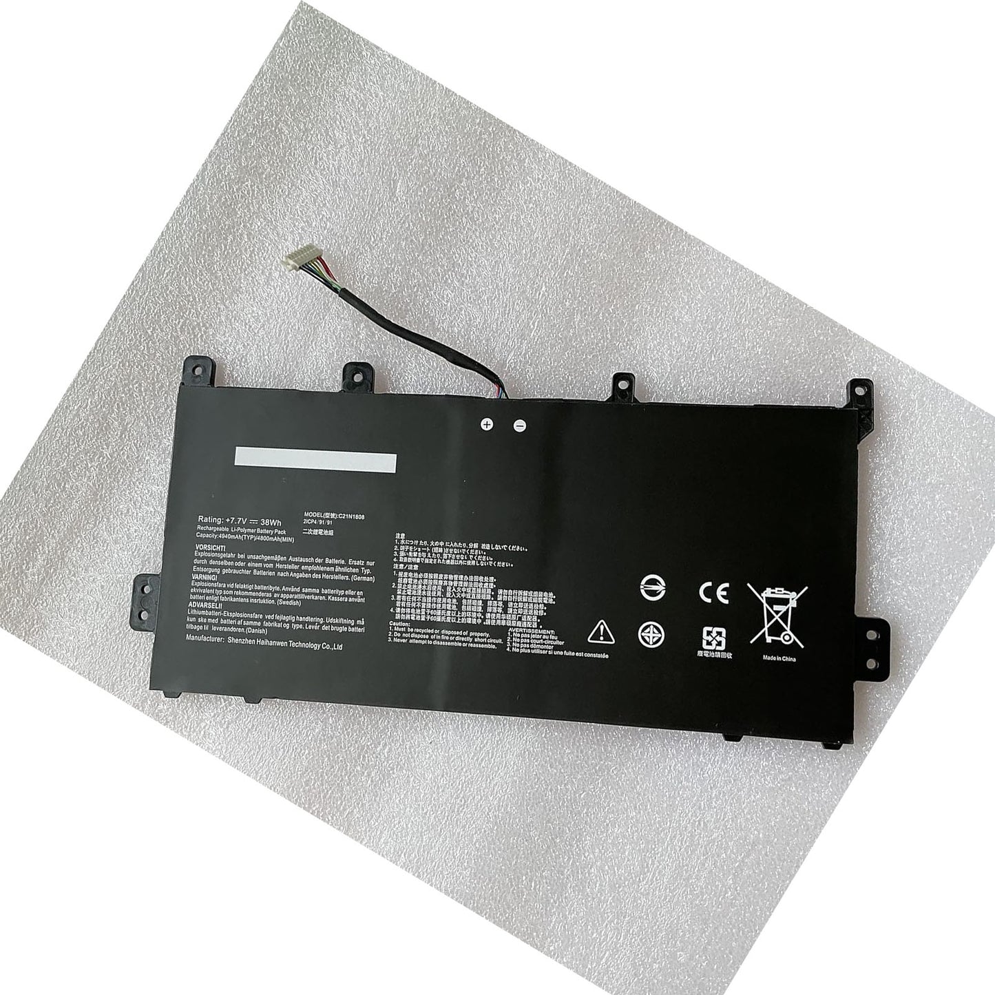 Replacement Battery C21N1808 Compatible with Chromebook C423 C423NA Series C21PqCH 0B200-03060000