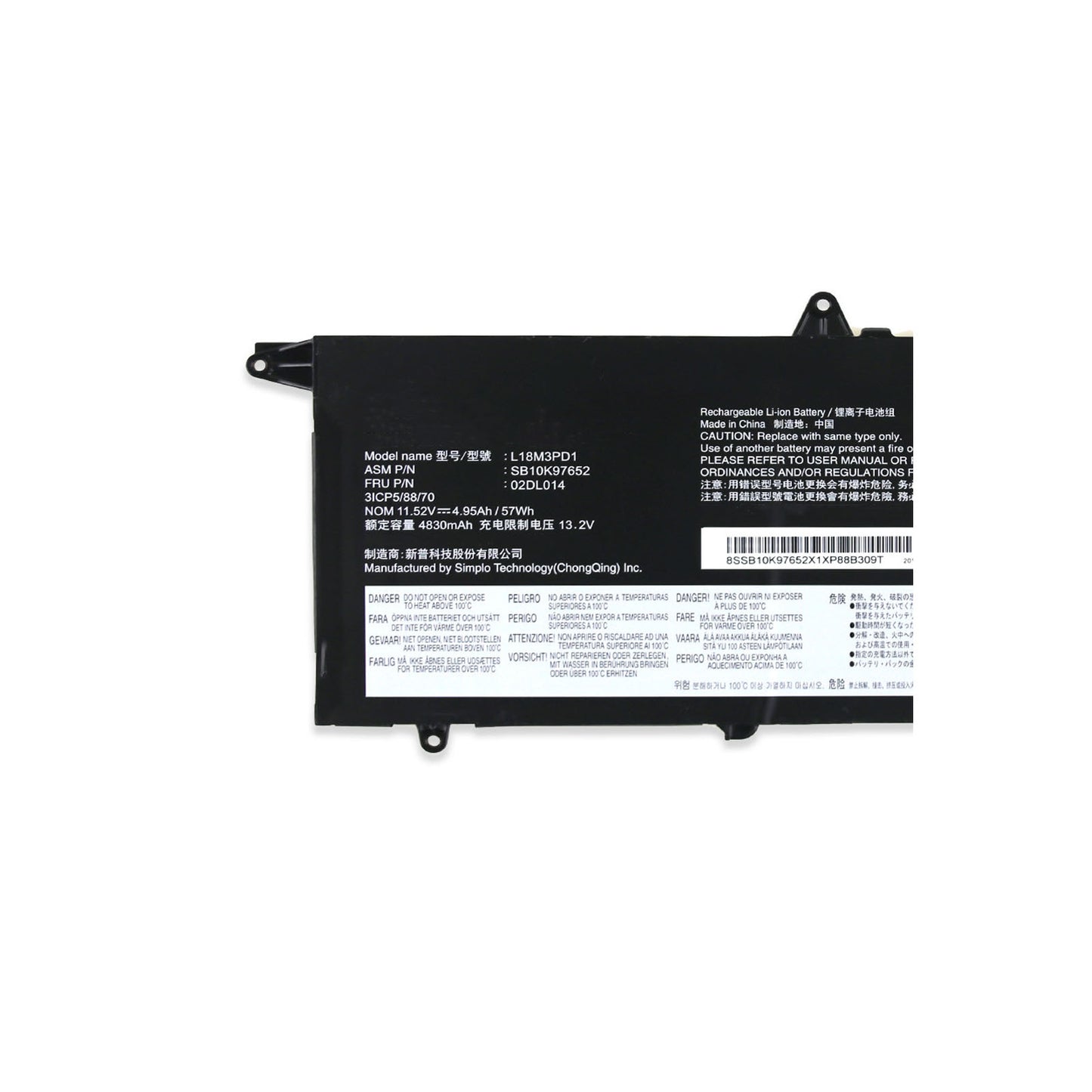 Replacement Battery L18M3PD1 L18M3PD2 Replace for Lenovo ThinkPad T490s T495s Series L18C3PD2 02DL013