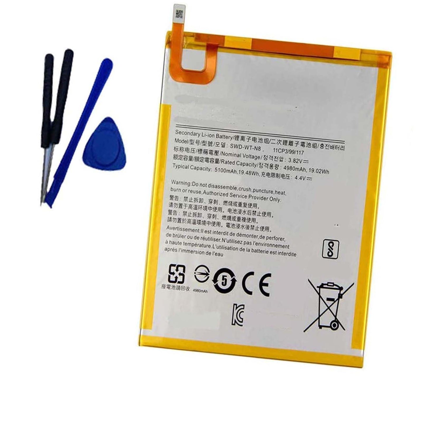 3.82V Replacement SWD-WT-N8 Battery for Galaxy Tab A 8.0 2019 SM-T290 SM-T295 SM-T295N SM-T295C T295 T290