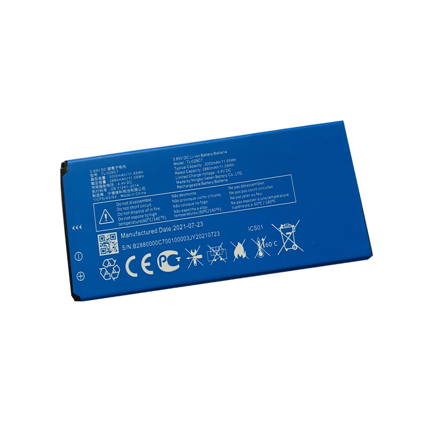 TLI028C7 Replacement Battery Compatible with Per 1A 1B (2020) Phone TLi028C1 3.85V,3000mAh