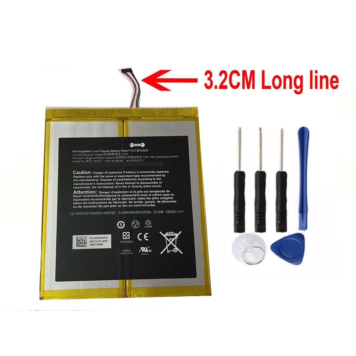 Replacement 58-000280 26S101 Battery For Amazon Fire HD 10 9th Gen M2V3R5 Release 2019 A2110