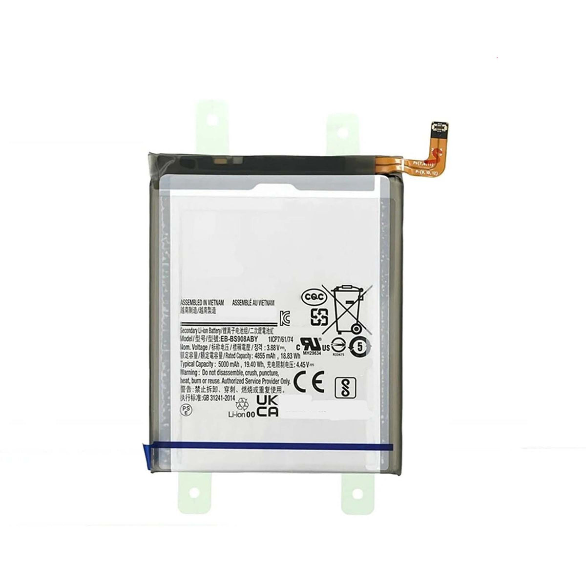 For Samsung Galaxy S22 Ultra SM-S908 EB-BS908ABY Replacement Battery 5000 mAh