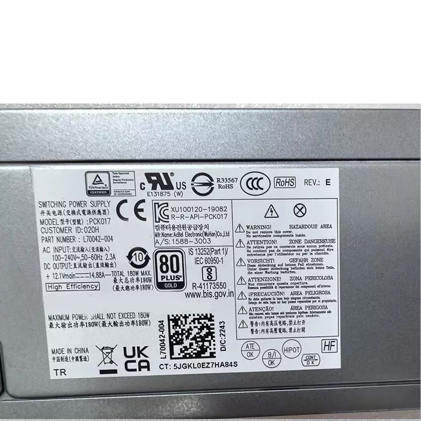 180W Power Supply L70042-002 For HP PSU M01-F1033wb D19-180P1A Desktop