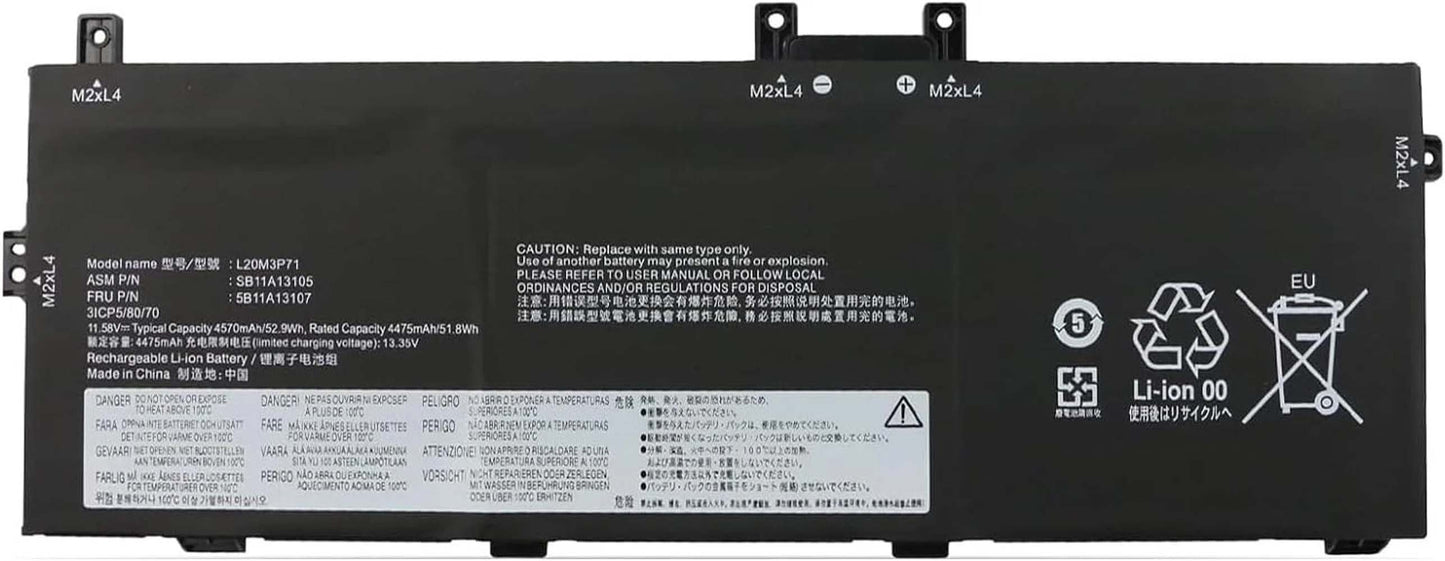 L20M3P71 Replacement Battery for Lenovo ThinkPad X13 Yoga Gen 2/3 P16 ThinkPad X13 Yoga G2