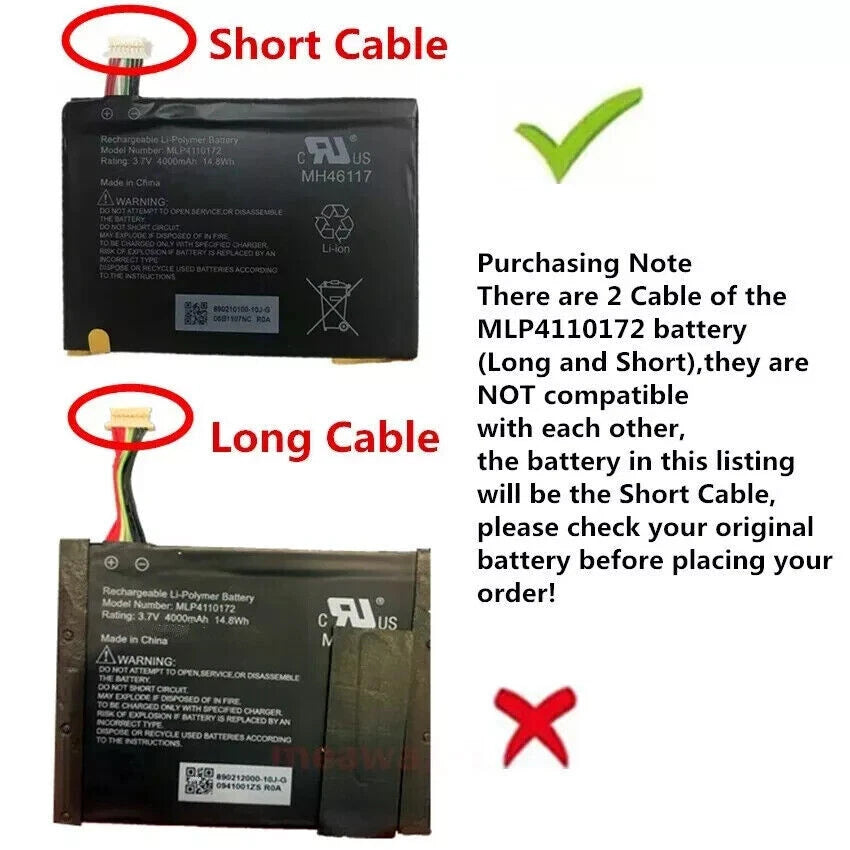 Replacement MLP4110172 Battery for Rand McNally OD7 OD8 PRO OVERDRYVE 7 / 8 TRUCK GPS
