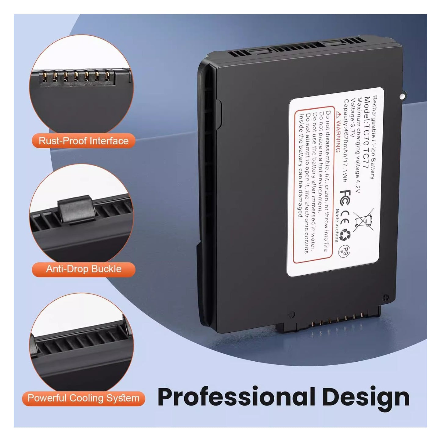Replacement BT-000318 Battery Compatible with Zebra Symbol TC70 TC72 TC75 TC77 BT-000318 BTRY-TC7X-46MPP-01